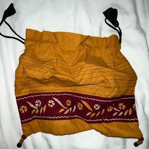 Embroidered drawstring bag